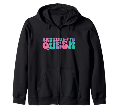 Bruschetta Queen Damen Retro Vintage Wellig Groovy Kapuzenjacke von Bruschetta Queen Clothing Co