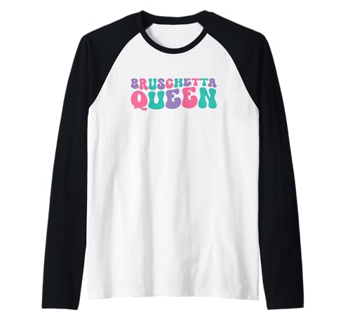 Bruschetta Queen Damen Retro Vintage Wellig Groovy Raglan von Bruschetta Queen Clothing Co