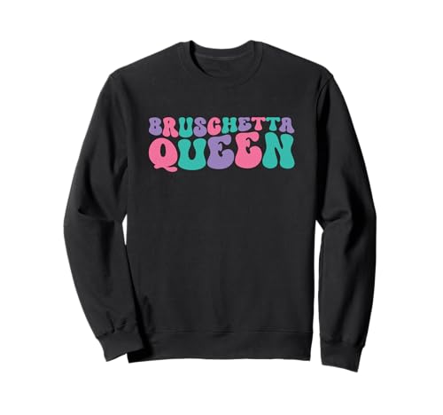 Bruschetta Queen Damen Retro Vintage Wellig Groovy Sweatshirt von Bruschetta Queen Clothing Co
