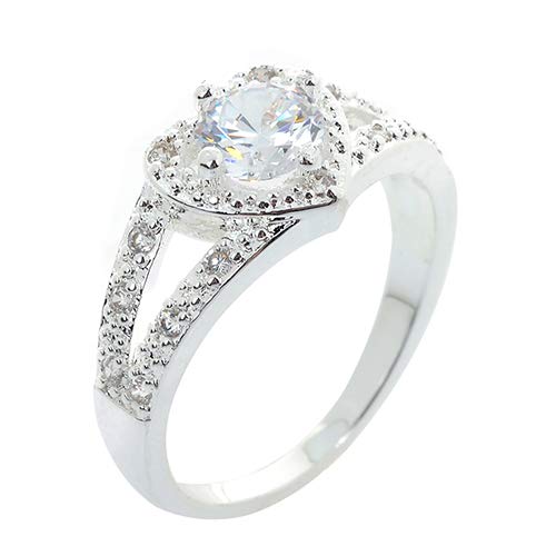 Brüssel08 Damen-Ring, versilbert, mit Strasssteinen, Herzform, für Hochzeit, Verlobung, Geschenk Brüssel08 Damen-Ring, versilbert, mit Strasssteinen, Herzform, für Hochzeit, Verlobung, Geschenk von Brussels