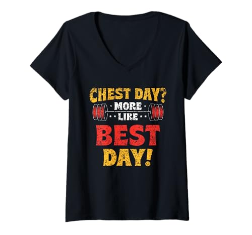 Damen Chest Day Mehr Wie Best Day Workout Gym Chest Day T-Shirt mit V-Ausschnitt Damen Chest Day Mehr Wie Best Day Workout Gym Chest Day T-Shirt mit V-Ausschnitt von Brust Gewichtheben Chest Day More Like Best