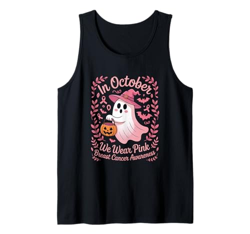 Brustkrebs Frauen Halloween Im Oktober tragen wir Pink Tank Top von Brustkrebs Halloween -Design