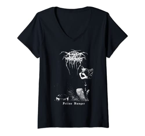 Damen Katthrone - Feline Hunger T-Shirt mit V-Ausschnitt Damen Katthrone - Feline Hunger T-Shirt mit V-Ausschnitt von Brutal Kittens