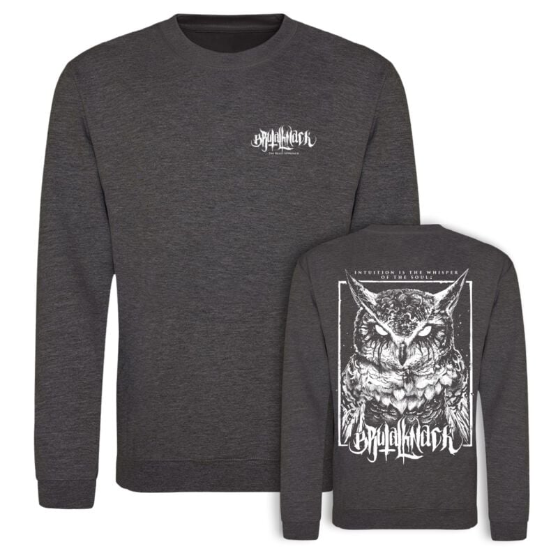 Brutal Knack Sweatshirt - Owl Crewneck [washed black] - S bis XXL - für Männer - Größe M - schwarz von Brutal Knack