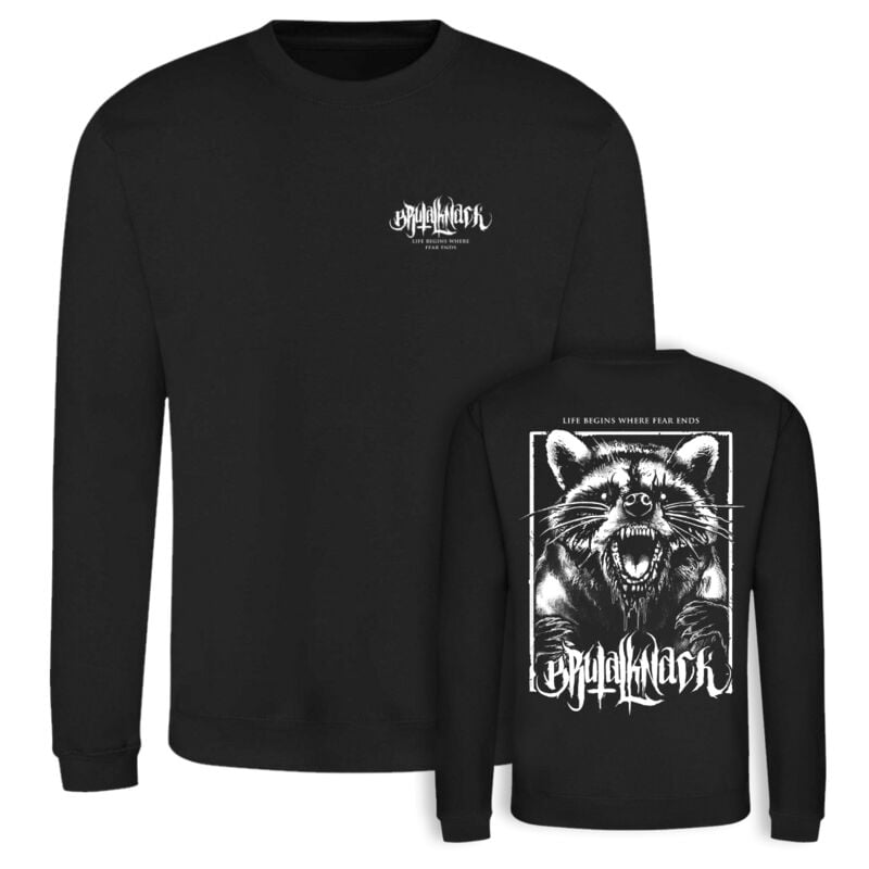 Brutal Knack Sweatshirt - Racoon Crewneck [black] - S bis XXL - für Männer - Größe XXL - schwarz von Brutal Knack