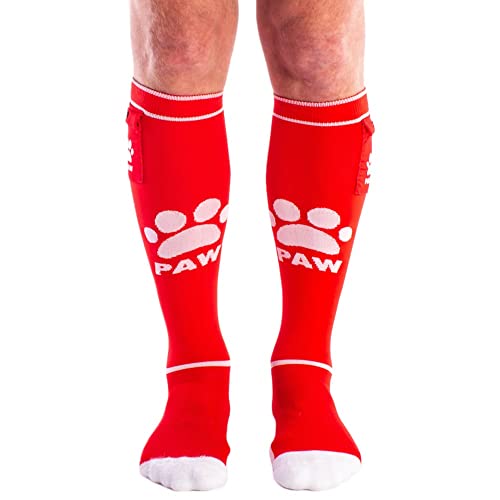 Brutus Herren Party Socken mit Außentaschen-Modell: Puppy/Welpe-rot/weiß-OneSize von Brutus