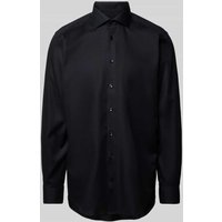 Bruun & Stengade Loose Fit Business-Hemd mit Allover-Muster Modell 'BEGOVIC' in Black, Größe 38 von Bruun & Stengade