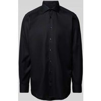 Bruun & Stengade Loose Fit Business-Hemd mit Allover-Muster Modell 'BEGOVIC' in Black, Größe 39 von Bruun & Stengade