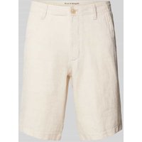 Bruun & Stengade Regular Fit Leinenshorts mit Gesäßtaschen Modell 'ABEL' in Beige, Größe 31 von Bruun & Stengade