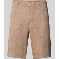 Bruun & Stengade Regular Fit Leinenshorts mit Gesäßtaschen Modell 'ABEL' in Hellbraun, Größe 32 von Bruun & Stengade