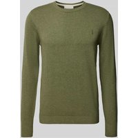 Bruun & Stengade Strickpullover mit geripptem Rundhalsausschnitt Modell 'JUPITER' in Khaki, Größe L von Bruun & Stengade