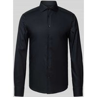 Bruun & Stengade Super Slim Fit Business-Hemd mit Haifischkragen in Black, Größe 37 von Bruun & Stengade