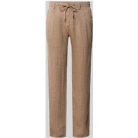 Bruun & Stengade Tapered Fit Hose aus Leinen Modell 'LOUIS' in Hellbraun, Größe 29 von Bruun & Stengade