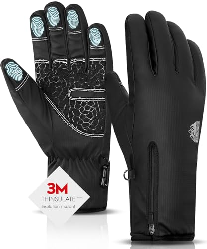 Bruvoalon Y322 Winterhandschuhe für Herren & Damen, -34.4 °C Touchscreen 5-lagige wärmeisolierte, winddichte Anti-Rutsch-Skihandschuhe, Schwarz, Large Bruvoalon Y322 Winterhandschuhe für Herren & Damen, -34.4 °C Touchscreen 5-lagige wärmeisolierte, winddichte Anti-Rutsch-Skihandschuhe, Schwarz, Large von Bruvoalon