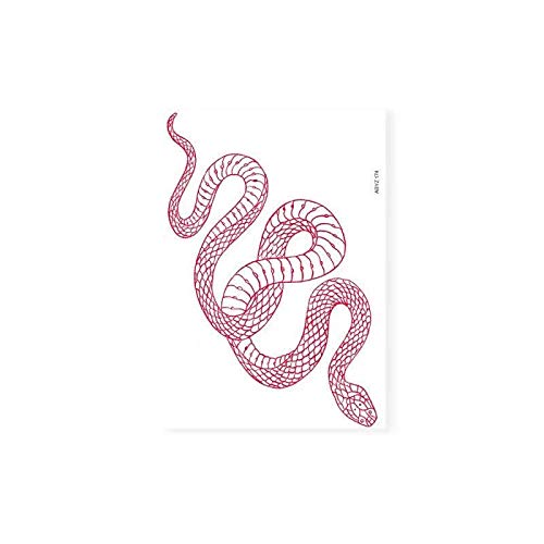 Temporäre Tattoos Temporäre Tätowierungsaufkleber Für Frauen Tattoo Taille Aufkleber Große Größe Rote Schlange wasserdichte Körperkunst Für Männer-1 Stück Temporäre Tattoos Temporäre Tätowierungsaufkleber Für Frauen Tattoo Taille Aufkleber Große Größe Rote Schlange wasserdichte Körperkunst Für Männer-1 Stück von Bryights