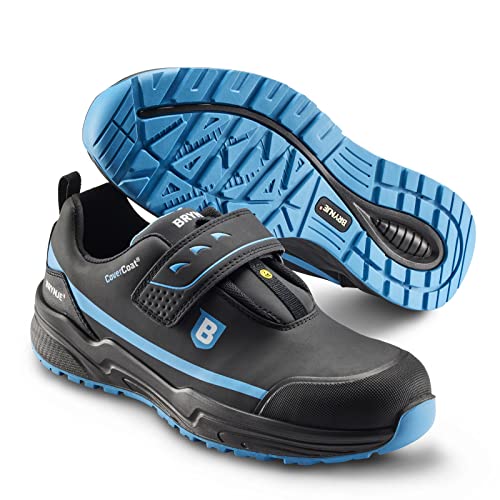 Brynje Arbeitsschuh Blue Energy S3 SRC - Flexibler, Leichter und strapazierfähiger Sicherheitsschuh mit verstellbarem Velcro® Klettverschluss - Schwarz - Gr. 38 von Brynje