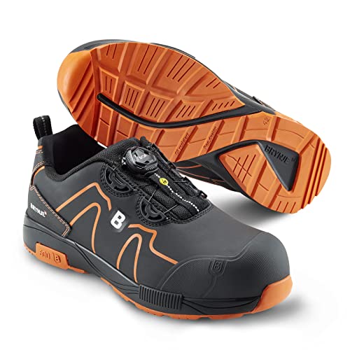 Brynje Sicherheitsschuh Stream S3 SRC Superleichte und sportliche Sicherheitsschuhe mit BOA Fit System Schwarz/Orange- Gr. 42 von Brynje