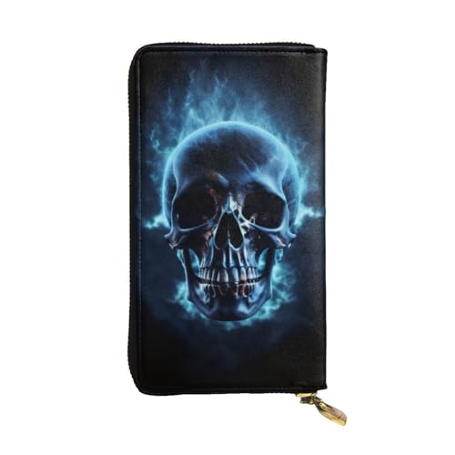 Bryptxztxt . Horror Ghost Skull Damen Lange Geldbörse - Große Kapazität PU Leder Geldbörse mit Kartenhalter Etui Kredit Münzen Geldbörsen & Reißverschluss Clutch Geldbörsen für Damen & Mädchen, Größe von Bryptxztxt