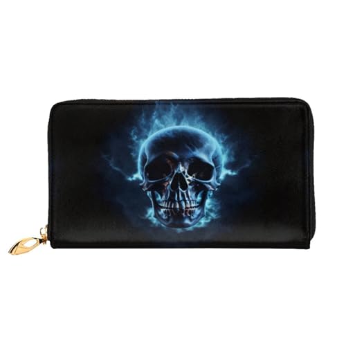 Bryptxztxt . Horror Ghost Skull Damen Lange Geldbörse - Große Kapazität PU Leder Geldbörse mit Kartenhalter Etui Kredit Münzen Geldbörsen & Reißverschluss Clutch Geldbörsen für Damen & Mädchen, Größe von Bryptxztxt