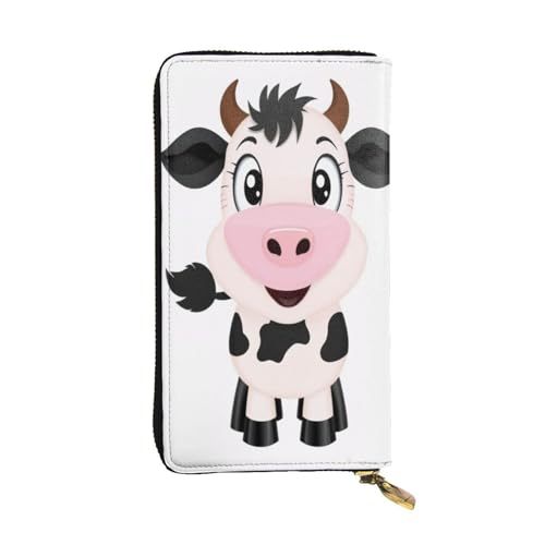 Bryptxztxt Cartoon Milk Cow Damen Lange Geldbörse - Große Kapazität PU Leder Geldbörse mit Kartenhalter Etui Kreditmünzen Geldbörsen & Reißverschluss Clutch Geldbörsen für Damen & Mädchen, Größe 3D, 3 von Bryptxztxt