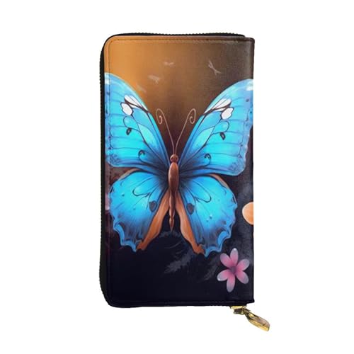 Bryptxztxt Cute Butterfly Damen Lange Geldbörse - Große Kapazität PU Leder Geldbörse mit Kartenhalter Etui Kredit Münzen Geldbörsen & Reißverschluss Clutch Geldbörsen für Damen & Mädchen, Größe 3D, 3 von Bryptxztxt