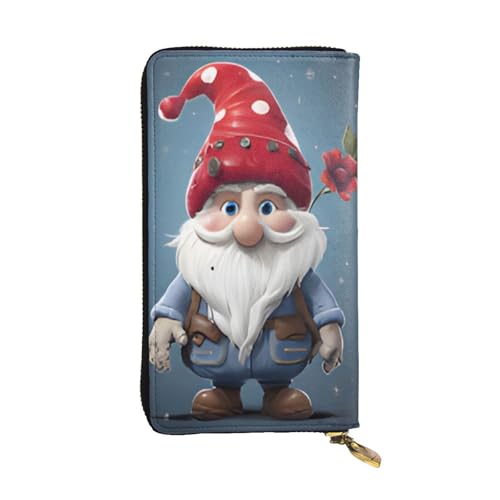 Bryptxztxt Cute Gnome Damen Lange Geldbörse - Große Kapazität PU Leder Geldbörse mit Kartenhalter Etui Kreditmünzen Geldbörsen & Reißverschluss Clutch Geldbörsen für Damen & Mädchen, Größe 3D, 3 D, von Bryptxztxt