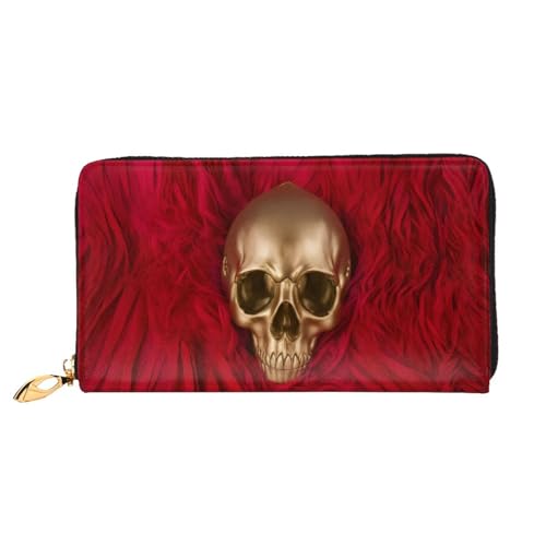 Bryptxztxt Gothic Wallpaper Skulls Damen Lange Geldbörse - Große Kapazität PU Leder Geldbörse mit Kartenhalter Etui Kredit Münzen Geldbörsen & Reißverschluss Clutch Geldbörsen für Damen & Mädchen, von Bryptxztxt