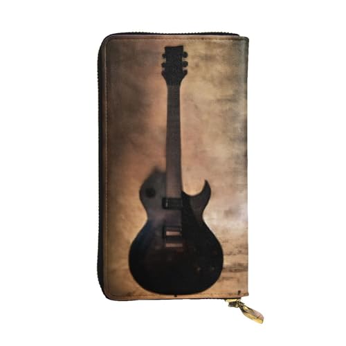 Bryptxztxt Lange Damen-Geldbörse mit Musikgitarre – große Kapazität PU-Leder Geldbörse mit Kartenhalter, Kredit-Münzgeldbörsen & Reißverschluss, Clutch-Geldbörsen für Damen und Mädchen, Größe 3D, 3 D, von Bryptxztxt
