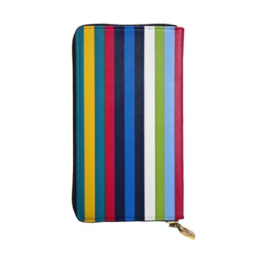 Bryptxztxt Lange Damengeldbörse mit farbigen Streifen, großes Fassungsvermögen, PU-Leder, mit Kartenhalter, Kreditkartenetui, Münzgeldbörsen und Reißverschluss, Clutch-Geldbörsen für Damen und von Bryptxztxt