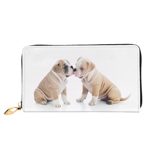 Bryptxztxt Lazy Dog Puppy Damen Lange Geldbörse - Große Kapazität PU Leder Geldbörse mit Kartenhalter Etui Kredit Münzen Geldbörsen & Reißverschluss Clutch Geldbörsen für Damen Mädchen, Größe 3D, von Bryptxztxt
