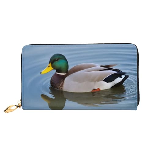 Bryptxztxt Mallard Ducks Damen Lange Geldbörse - Große Kapazität PU Leder Geldbörse mit Kartenhalter Etui Kredit Münzen Geldbörsen & Reißverschluss Clutch Geldbörsen für Damen & Mädchen, Größe 3D, von Bryptxztxt