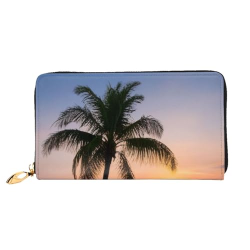 Bryptxztxt Palm Tree Damen Lange Geldbörse - Große Kapazität PU Leder Geldbörse mit Kartenhalter Etui Credit Coin Wallets & Reißverschluss Clutch Geldbörsen für Damen Mädchen, Größe 3D, Einheitsgröße, von Bryptxztxt