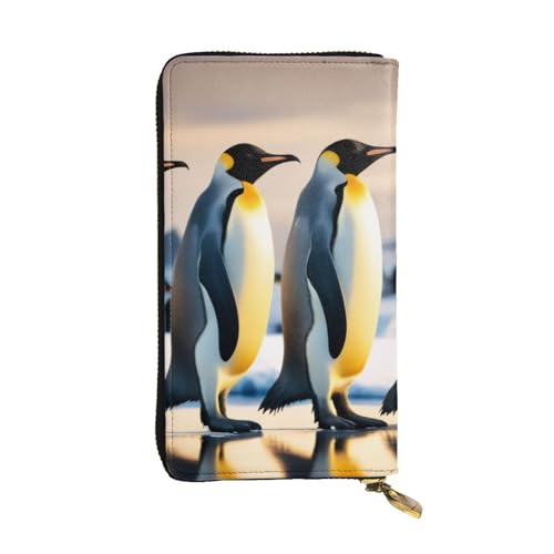 Bryptxztxt Penguin Damen Lange Geldbörse - Große Kapazität PU Leder Geldbörse mit Kartenhalter Etui Kredit Münzen Geldbörsen & Reißverschluss Clutch Geldbörsen für Damen & Mädchen, Größe 3D, 3 D, von Bryptxztxt