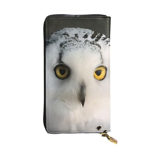 Bryptxztxt Snowy Owl Eyes Damen Lange Geldbörse – Große Kapazität PU-Leder Geldbörse mit Kartenhalter Etui Kredit Münzen Geldbörsen & Reißverschluss Clutch Geldbörsen für Damen & Mädchen, Größe 3D, 3 von Bryptxztxt