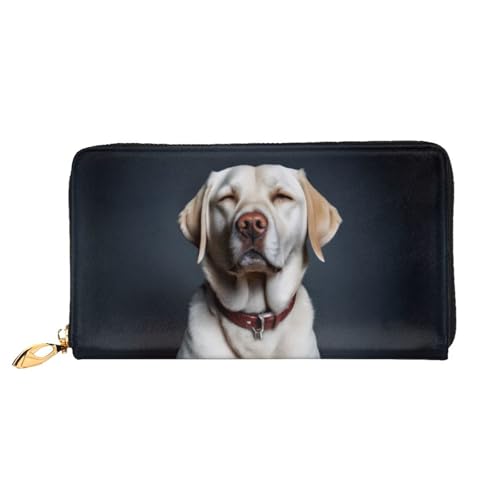 Bryptxztxt Süßer Labrador-Hund Damen Lange Geldbörse – Große Kapazität PU Leder Geldbörse mit Kartenhalter Fall Kredit-Münzgeldbörsen & Reißverschluss Clutch Geldbörsen für Damen & Mädchen, Größe 3D, von Bryptxztxt