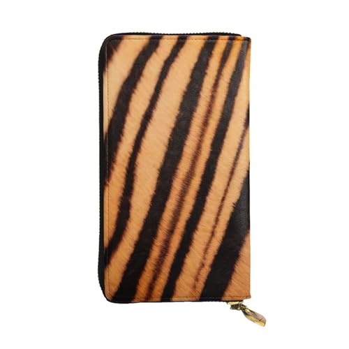 Bryptxztxt Tiger gestreiftes Muster Damen Lange Geldbörse - Große Kapazität PU Leder Geldbörse mit Kartenhalter Etui Kredit Münzen Geldbörsen & Reißverschluss Clutch Geldbörsen für Damen & Mädchen, von Bryptxztxt