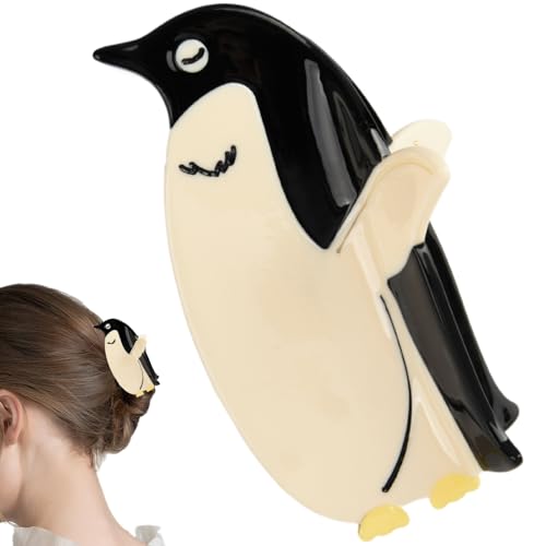 Acetat-Klauenclip, kleine Acryl-Pinguin-Haarspangen, bezauberndes Tierhaar-Accessoire, leichtes, langlebiges Design, buntes Finish, für Frauen und Mädchen, für den täglichen Gebrauch von Bsbkoj