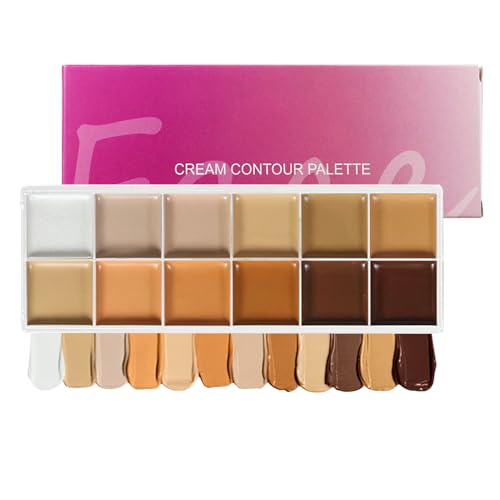 Bsbkoj Foundation-Palette – 12 Concealer – Make-up Gesicht Hochzeit Büro Abend Reise reife Haut Augenringe von Bsbkoj