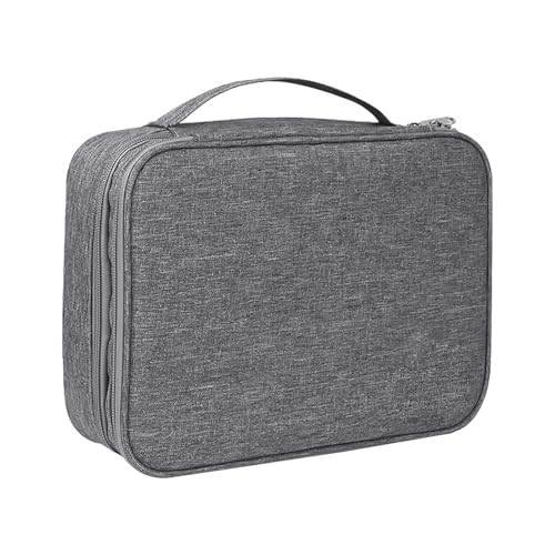 Bsbkoj Spacious Electronics Organizer, Travel Cord Organizer Case 3 Compartments, Portable Toiletry Bag with Zipper for Women and Girls, 11.02x2.95x8.66 Inches, Gray von Bsbkoj