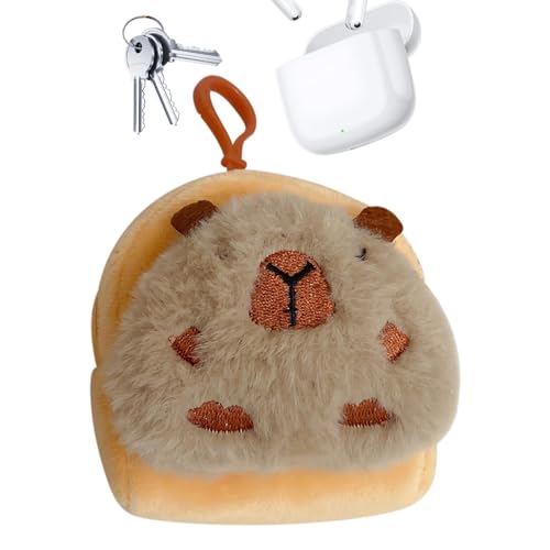 Capybara Plüsch-Schlüsselanhänger, niedlicher Münztaschen-Anhänger, Tier-Plüschbeutel, tragbare weiche Geldbörse, lustiges Capybara-Zubehör, kleine Geldbörse, Schlüsselanhänger, von Bsbkoj