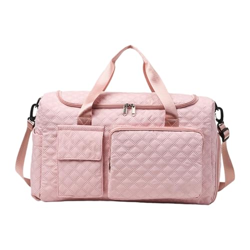 Damen-Sporttasche, Overnight Bag mit breitem Schulterriemen, 44 x 20 x 42 cm, große Kapazität Duffel mit Nass- und Trockentrennung für Kleidung, Reisen, Rosa, Se référer au descriptif, Siehe von Bsbkoj