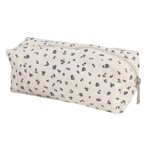 Entzückende Kosmetiktasche mit Blumenmuster, Make-up-Pinsel-Aufbewahrungstasche, 18 x 6 x 7 cm, Reise-Make-up-Organizer, Kulturbeutel aus für Damen, Mädchen und den täglichen Gebrauch von Bsbkoj