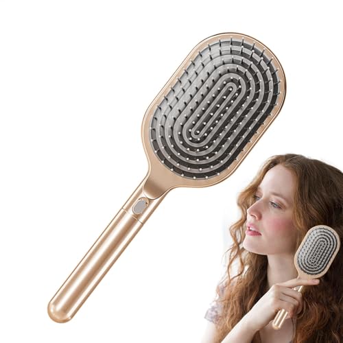 Hair Brush, Massage Brush, Retractable detanglings Portable Anti Static Easy Clean Ergonomic Travel Friendly Lightweight Hair Comb for Women, 9.45x3.15x0.79 Inches, Black Gold von Bsbkoj