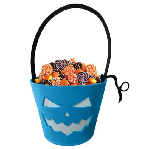 Halloween Bucket, Light-Up Goody Tote Bags with Fluorescent Felt Design, Glowing Trick-or-Treat Candy Holders for Chocolates Snacks Goodies Kids Party Favour Supplies and Halloween Decorations von Bsbkoj