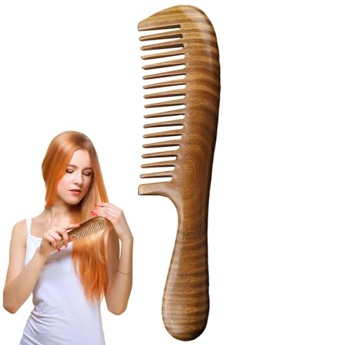 Holzkamm für Frauen Handgemachter Haarkamm Sandelholz Haar Entwirrer Ergonomischer Haarkamm Lockiger Haarkamm Holzkamm Natürlicher Haarentwirrer Kopfhautmassagegerät Kamm Holzkamm für lockiges Haar von Bsbkoj