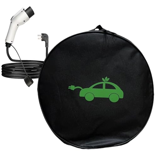 Jumper Cable Bag, EV Charging Cable Storage Case, 14.17 x 14.17 x 3.94 inches Adorable Roadside, Heavy-Duty Weatherproof Organizer Toolbag for Electric Vehicle, Roadside Accessories, mehrfarbig von Bsbkoj