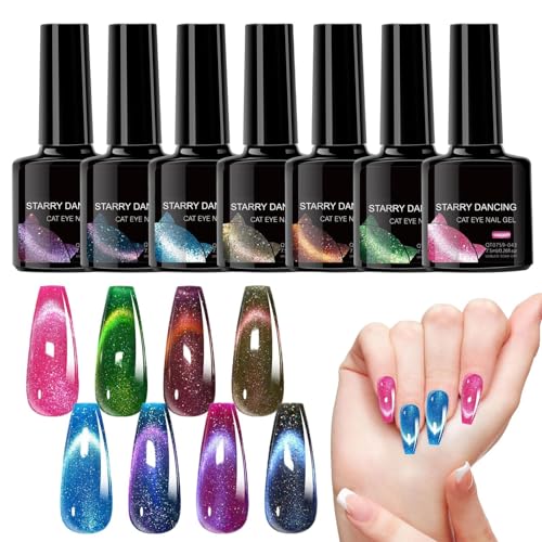 Magnetic Gel Polish Set, 8-Piece Glitter High-Shine Nail Lacquer, Compact Professional Salon Manicure Tools for Wedding Party Daily Travel Fashion Nail and Art Designs von Bsbkoj