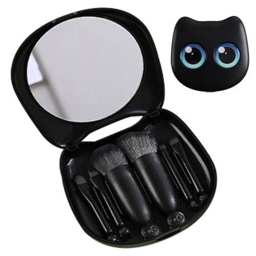 Makeup Pinsel Kit, 6 Stück Tragbare Kosmetik Werkzeug Set mit Spiegel, Süße Katze Form Aufbewahrungsbox für Reisen, Geschäftsreisen, Outdoor, Tägliches Make-up, Geschenke für Frauen und Freunde Makeup Pinsel Kit, 6 Stück Tragbare Kosmetik Werkzeug Set mit Spiegel, Süße Katze Form Aufbewahrungsbox für Reisen, Geschäftsreisen, Outdoor, Tägliches Make-up, Geschenke für Frauen und Freunde von Bsbkoj