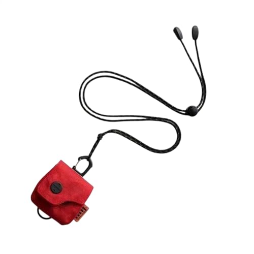 Nacken-Geldbörse, hängende Kopfhörertasche, 7 x 10 cm, kompakte Münzbörse, stilvolle Kopfhörertasche, tragbarer Organizer für Lippenstift, Karten, Schlüssel und Kleingeld, rot, Refer to von Bsbkoj