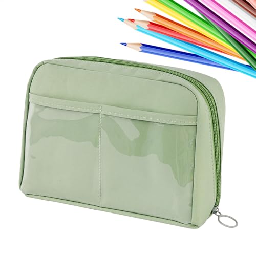 Pencil Bag for Students, Large Capacity 12 Compartments Case, Portable School Stationery Organizer, Carrying Handle for Ruler and Marker, 8.46x5.91x2.17 Inches von Bsbkoj